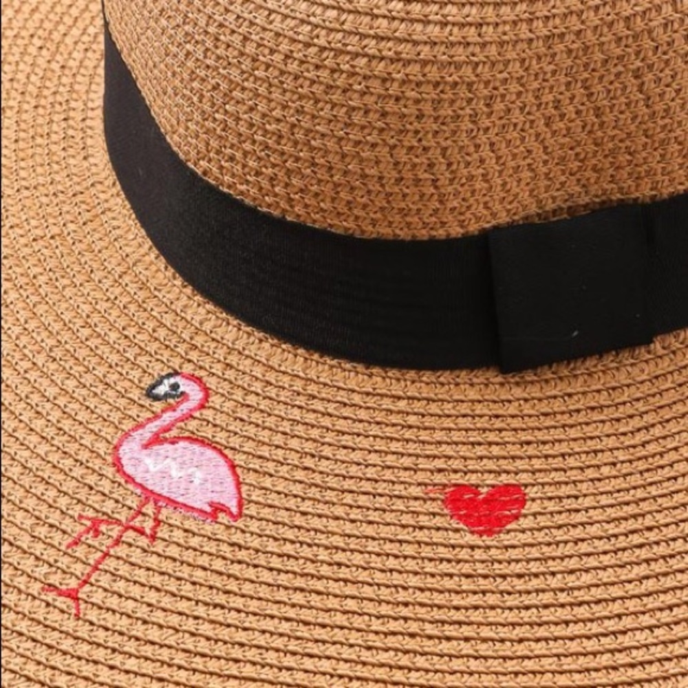 FLAMINGO LIGHT BROWN SUN HAT - Picture 3 of 3
